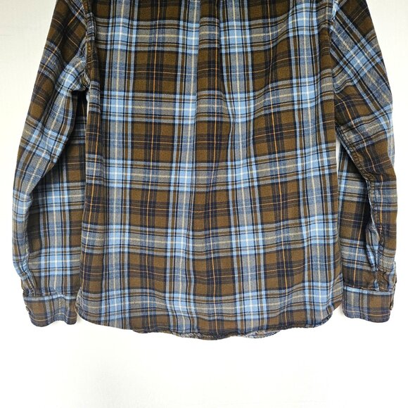 Eddie Bauer Classic Fit Brown and Blue Flannel Shirt, Size S - Picture 9 of 10